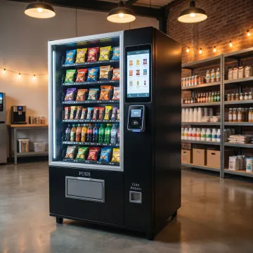 Industrial vending machine with touchscreen and cashless payment