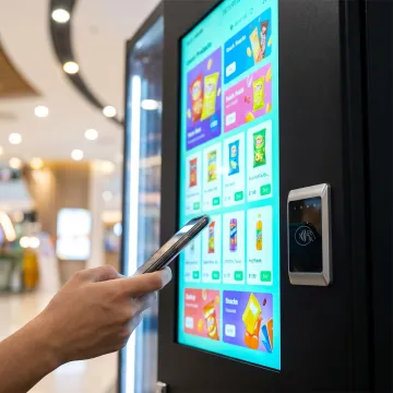 Touchscreen vending machine with cashless payment