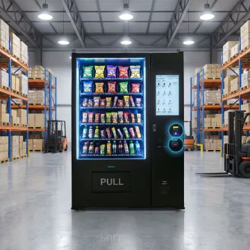 Cashless industrial vending machine with touchscreen