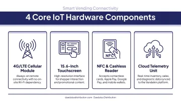 Four core IoT vending machine hardware components enabling smart connectivity
