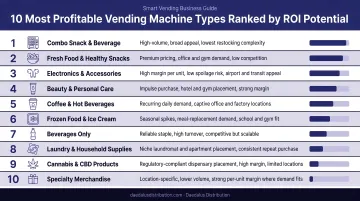 10 most profitable vending machine types ranked by ROI potential infographic