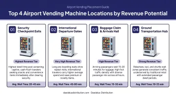 Four highest-value airport vending machine placement locations by revenue potential