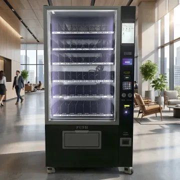 Touchscreen vending machine with cashless payment
