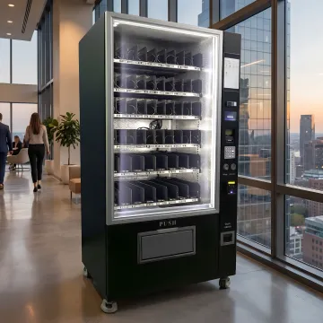 Smart vending machine being delivered and placed