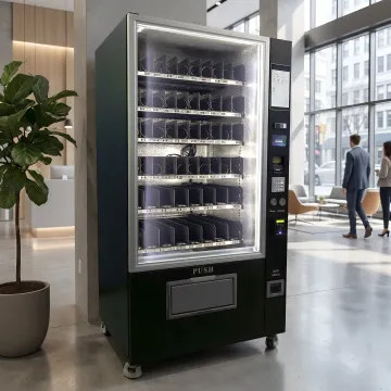 Cashless vending machine with touchscreen