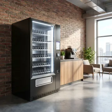 Cashless vending machine in commercial space