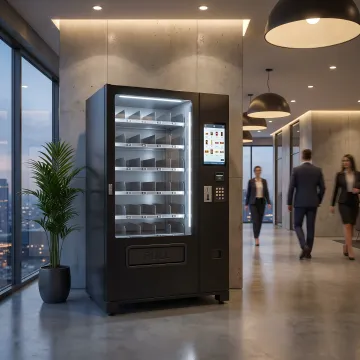 Cashless vending machine with touchscreen interface