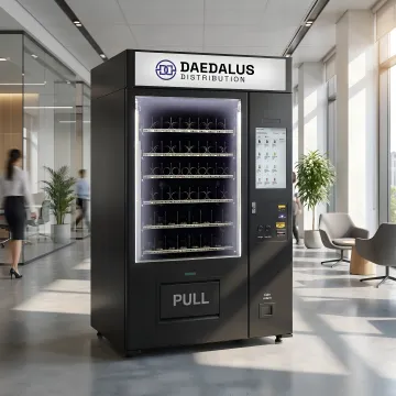Industrial vending machine with touchscreen and cashless payment