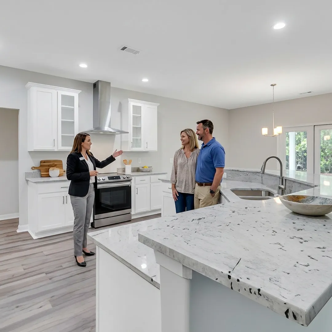 Buyer touring a new construction home in coastal Georgia