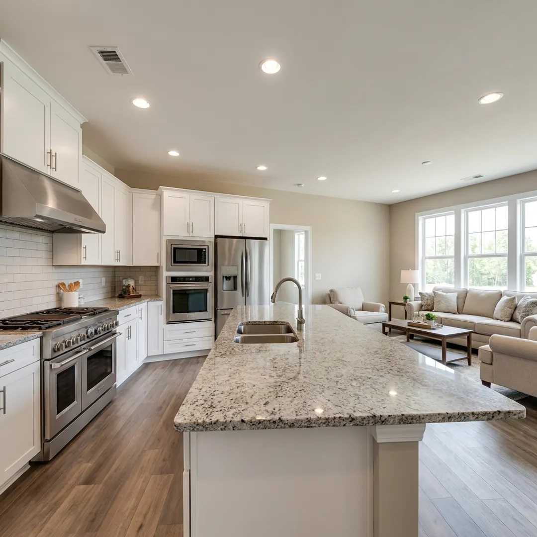 Modern open concept new construction home interior