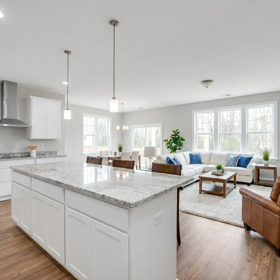 Open-concept new construction living space