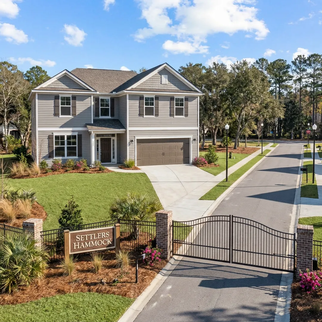 Modern new construction home in a gated coastal Georgia community