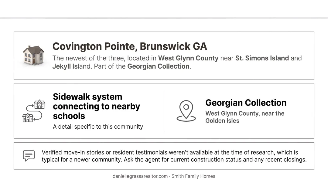 Comparison of Settlers Hammock NorthShore and Covington Pointe community amenities