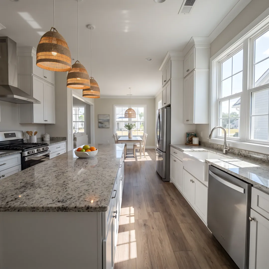 Modern coastal Georgia new construction kitchen