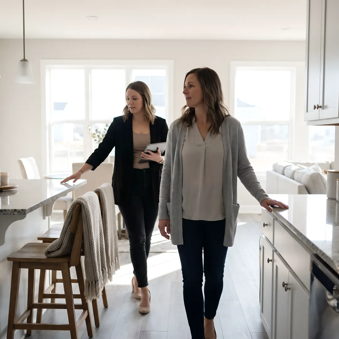 Buyer touring a new construction home in coastal Georgia