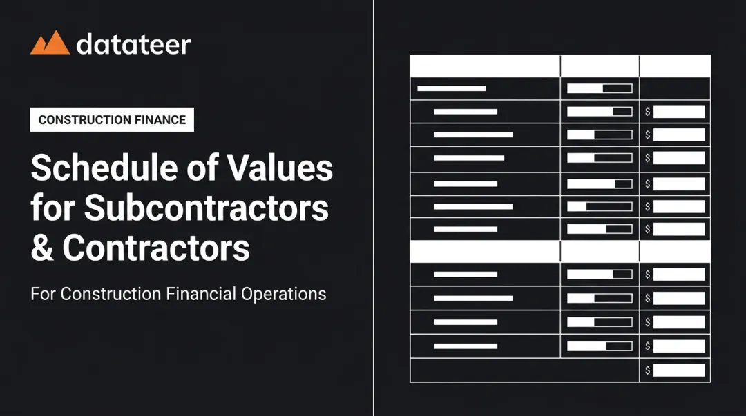 Schedule of Values for Subcontractors & Contractors