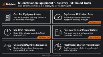 6 construction fleet KPIs tied to project profitability and cost control