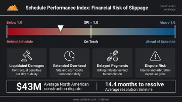 Schedule Performance Index scale showing on-time behind and ahead of schedule zones