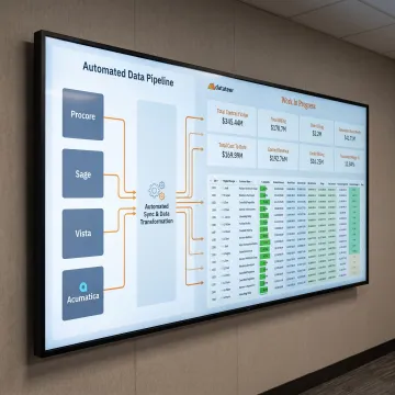 ERP data flowing into construction dashboards