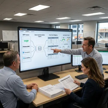 ERP integration workflow for construction analytics