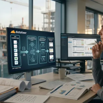 Construction reporting implementation workflow on screen
