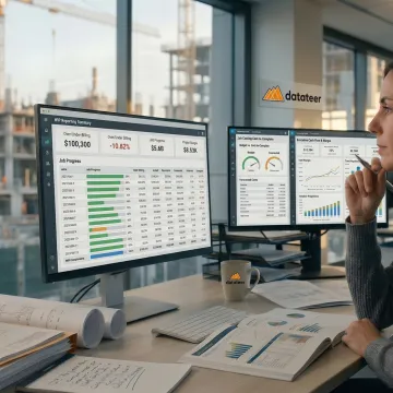 Automated construction cost analysis workflow on dashboard
