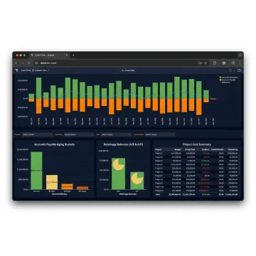 Construction accounts payable dashboard