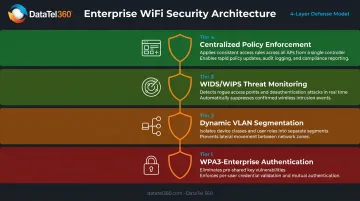 Four-layer enterprise WiFi security architecture checklist for multi-location network protection
