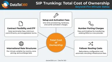 Enterprise SIP trunking total cost of ownership pricing components breakdown infographic