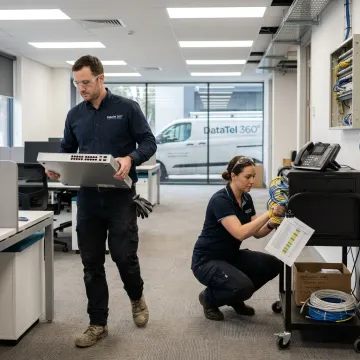 Commercial office technology moving team
