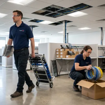 Business network relocation technicians