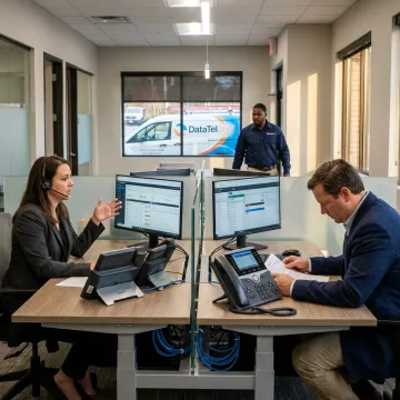 Secure business phone system for financial services office