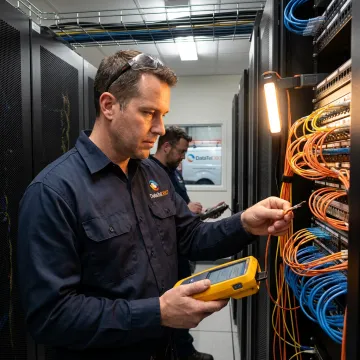 Emergency data cable repair technician