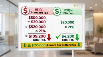 831(a) versus 831(b) tax comparison showing dollar savings on underwriting income