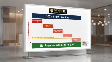Reinsurance fee breakdown showing five fee types absorbing gross VSC premium