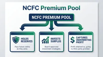 Three core NCFC fund functions reserves investment and underwriting profit flow