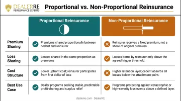 Proportional versus non-proportional reinsurance cost and loss sharing trade-off comparison