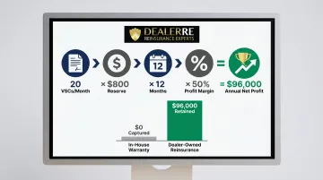 BHPH dealer reinsurance annual profit calculation breakdown showing 96000 dollar opportunity