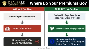 831b captive insurance premium deduction and underwriting profit accumulation flow diagram