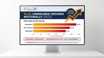 Uninsured driver rates by state Mississippi New Mexico Tennessee versus national average