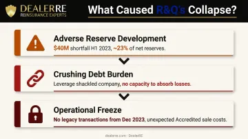 Three root causes of R&amp;Q Insurance Holdings liquidation breakdown infographic