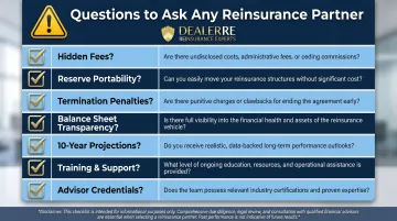 Seven key questions checklist to evaluate prospective dealer reinsurance partners