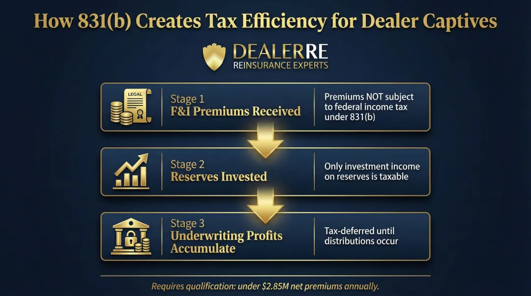 IRS 831b election tax efficiency structure for dealer-owned captive reinsurance companies
