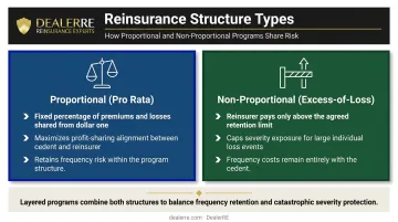 Proportional versus non-proportional reinsurance loss sharing structures side-by-side comparison