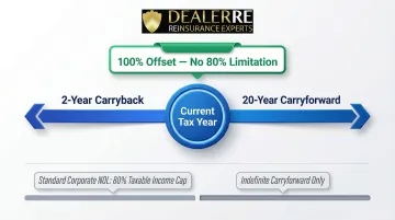 Non-life insurance company NOL carryback and carryforward rules timeline infographic
