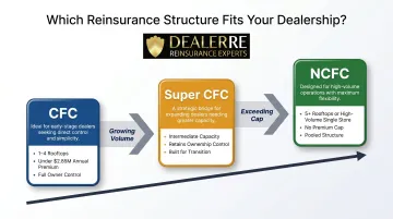 Dealer reinsurance structure decision flow chart CFC Super CFC NCFC transition path