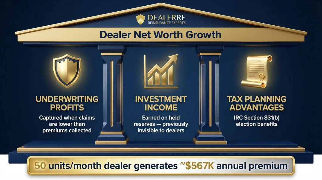 Dealer-owned reinsurance three income streams underwriting investment and tax advantages