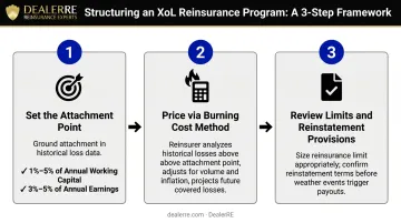 XoL attachment point calibration benchmarks and three-step program structuring process