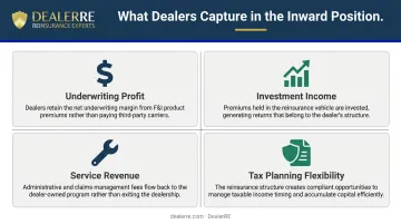Four profit streams dealer captures by moving to inward reinsurance position