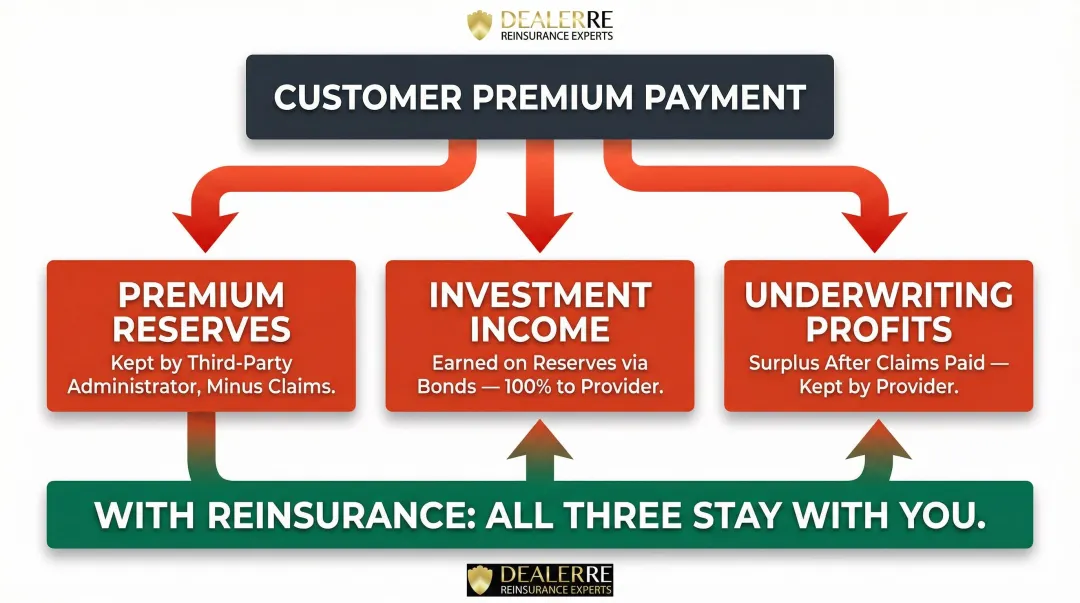 Where dealer F&I premium dollars flow in third-party provider model breakdown